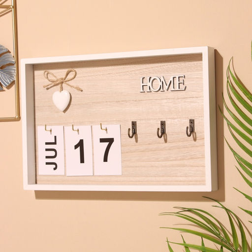 Сувенир вечный календарь HOME, 2.53020 см, дерево, белый - Simaland фото 2