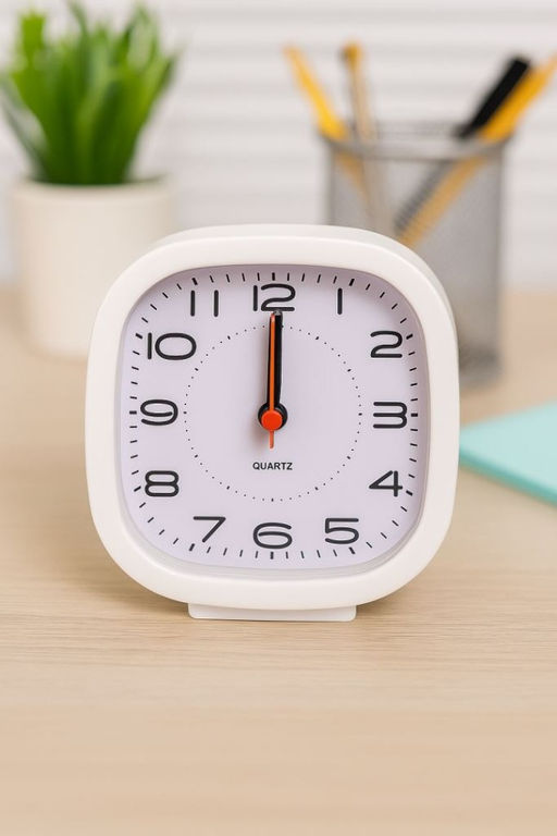 Часы-будильник TimeTrek, white (11х10,5 см)