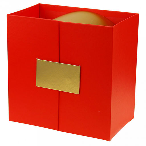 Коробка подарочная 22х22х13см "Круг" золотой в красной коробке (ДМ)