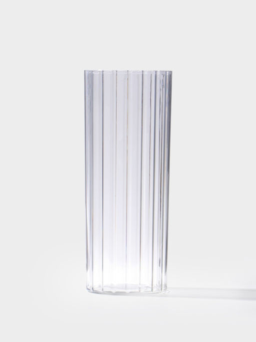 Ваза для цветов «Венера» полосы, 24.5×9.5 см, пластик, прозрачная