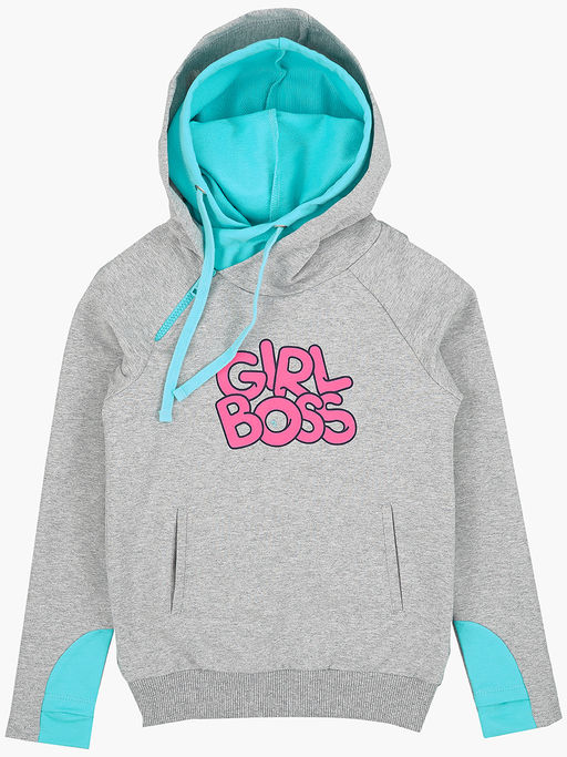 Толстовка для девочки с принтом UD 7030 серый - Mini maxi фото 5