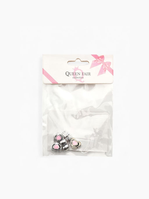 Цена за 5 шт. Шарм «Сердце» миниатюрное, розовый в серебре