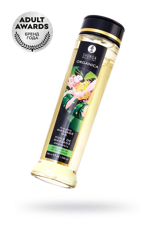 Масло для массажа Shunga Organica Exotic Green Tea, натуральное, расслабляющее, зеленый чай, 240 мл