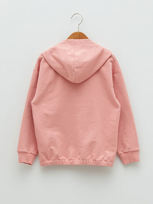 Kap??onlu Bask?l? Uzun Kollu K?z ?ocuk Sweatshirt - Waikiki фото 2