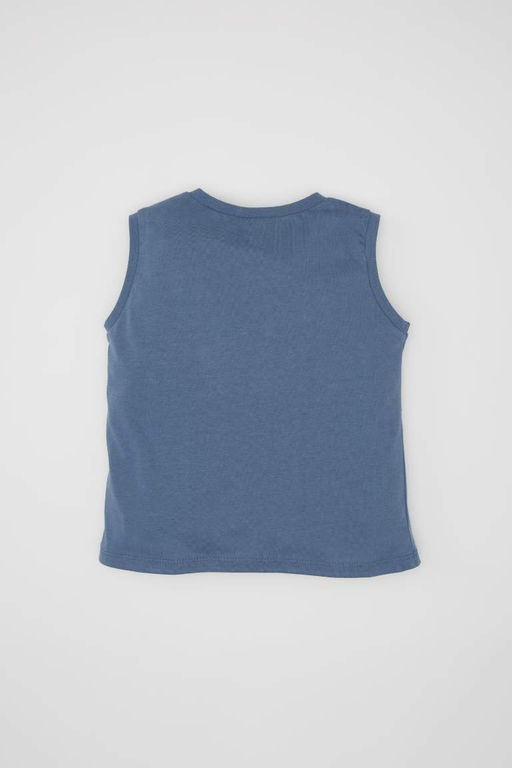 Майка с принтом для маленьких мальчиков с круглым вырезом - Defacto фото 4