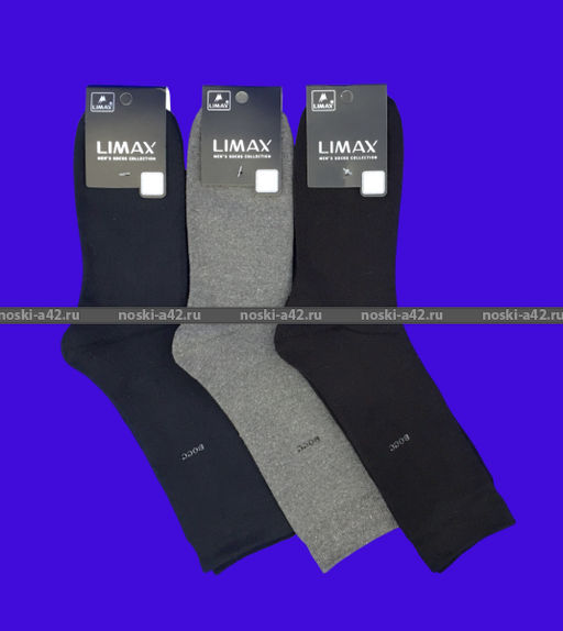 Цена за 12 пар. LIMAX носки мужские внутри махра ЧЕРНЫЕ 41-46 (фактически 41-45)  фото 5
