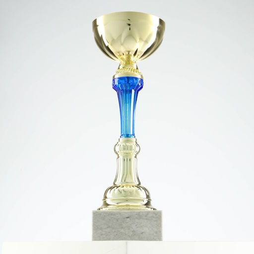 Кубок 132C, наградная фигура, золото, подставка камень, 21×7×6 см