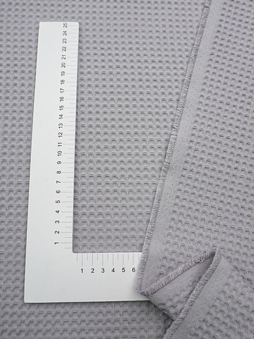 Вафельное премиум-полотно "Italy" цв.Пепельный, ш.1.5м, хлопок-100%, 240гр/м.кв