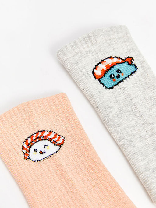 Desenli K?z ?ocuk Soket ?orap 2li - Waikiki фото 2
