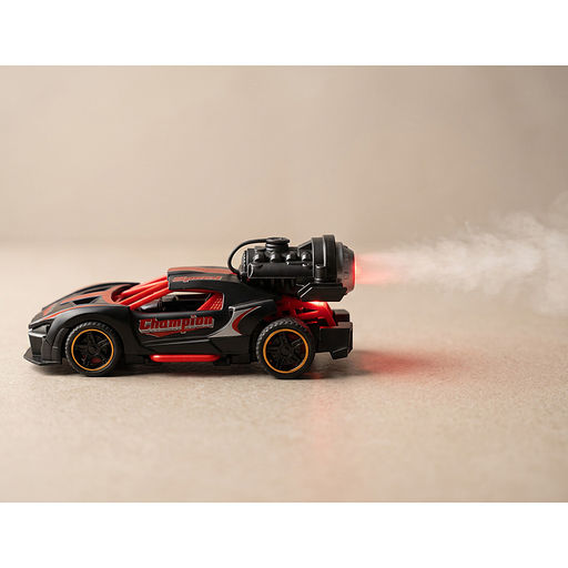 Гоночная машинка свет, звук с имитацией дыма, 1:32, Fast Racers, чёрная