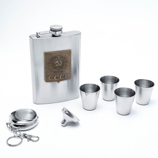 Подарочный набор СССР: фляжка 270 мл 4 стопки, воронка, брелок - Сима-ленд фото 9