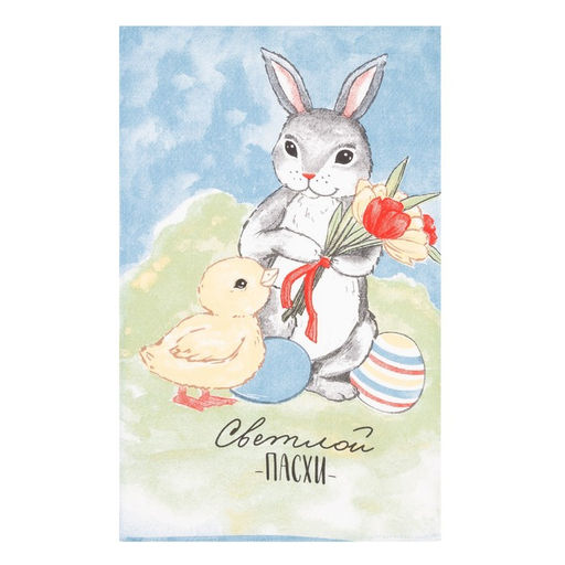 Набор полотенец кухонный Доляна Светлой Пасхи 35х60 см - 4 шт, 100% хлопок  фото 4