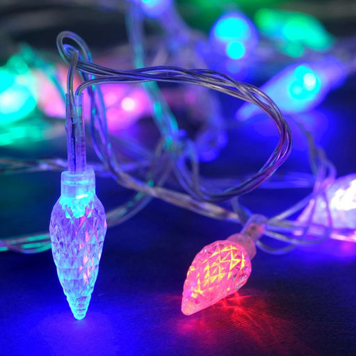 Гирлянда Нить 5 м с насадками Шишки, IP20, прозрачная нить, 20 LED, свечение мульти (RG/RB), мигание, 220 В - Luazon lighting фото 4