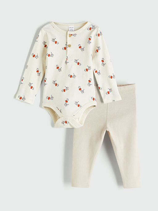 Bask?l? Erkek Bebek ??t??tl? Body ve Tayt 2li