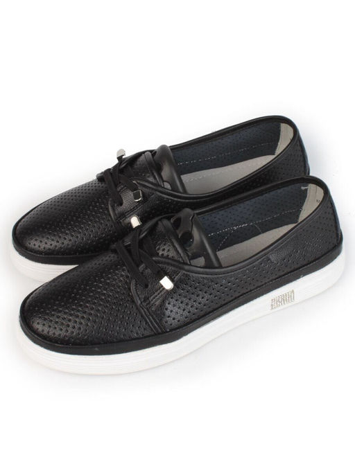 03-A5657 BLACK Полуботинки женские (натуральная кожа)