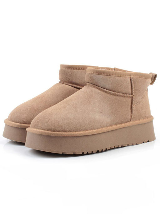 04-PF8520-3 BEIGE Угги женские (натуральная замша, 100% шерсть)