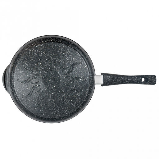 Сковорода с тефлоновым покрытием д26см "Гранит", h5,5см, s0,4см, съемная ручка из термостойкого пластика (Россия)