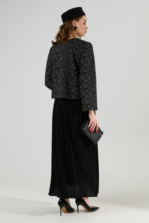 Платье NIKVA н740-22 графитовая абстракция и чёрный  фото 7