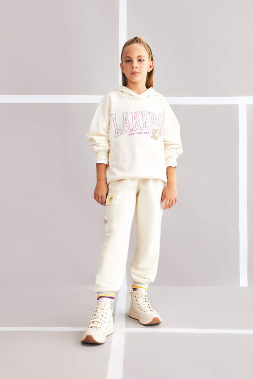 Толстовка с капюшоном для девочек NBA Los Angeles Lakers - Defacto фото 2