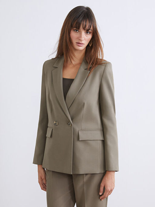 Kad?n Krep Blazer Ceket