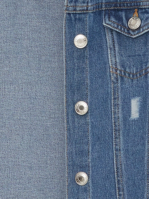 G?mlek Yaka K?z ?ocuk Jean Ceket