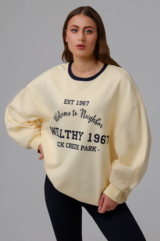 Арт. 15131 Свитшот женский оверсайз удлиненный 42-52 (3 шт) Цвет:молочный - Калинка фото 2