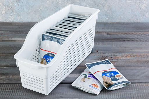 Контейнер хозяйственный 35,5*13*17 см "Лофт" белый на колесах узкий (модель - 621006)