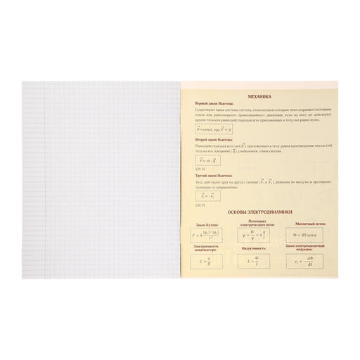 Тетрадь предметная Супернеон, 48 листов в клетку Физика, со справочным материалом, обложка мелованный картон, блок офсет - Calligrata фото 3