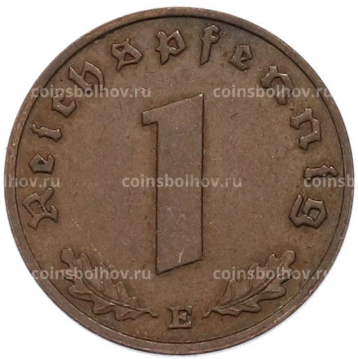 Монета 1 рейхспфенниг 1938 года E Германия