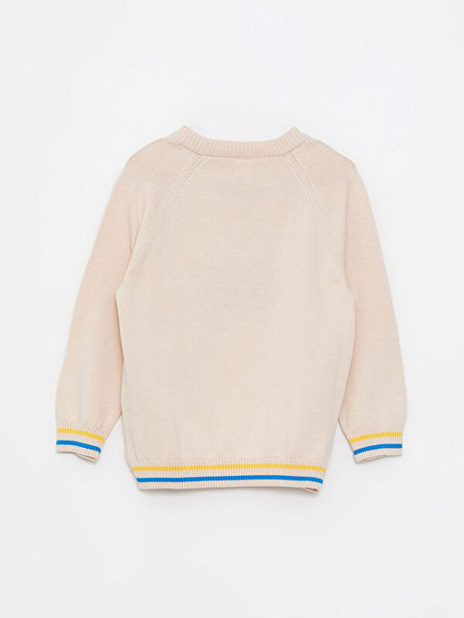 Bisiklet Yaka Uzun Kollu Desenli Erkek Bebek Triko Kazak - Waikiki фото 2