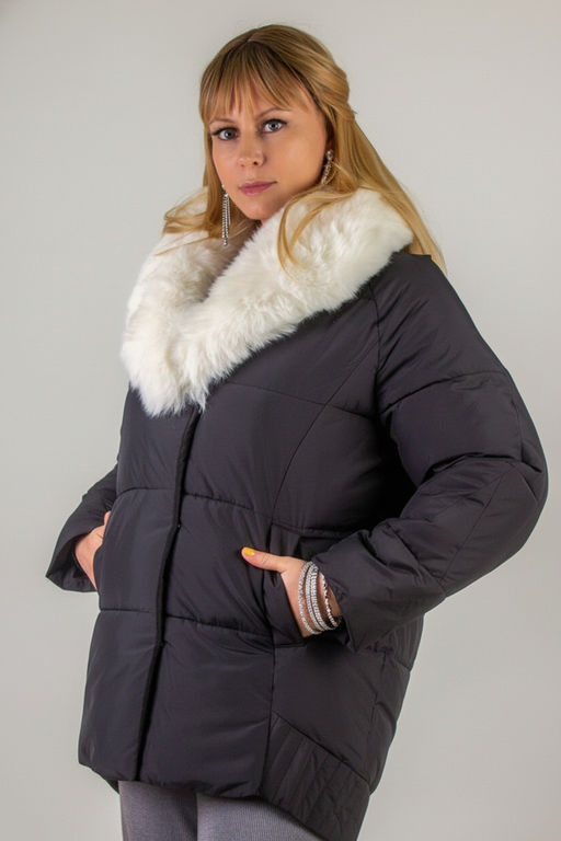 Куртка с меховым воротником арт.6677 зима, евро-зима