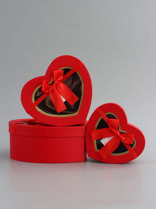 Набор подарочных коробок 3 в 1 сердца, 22?20?9; 18.5?17?7.5; 1 6?14?6 см