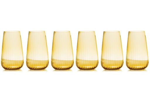 Стакан, 14 см, 570 мл, 6 шт, хрустальное стекло, янтарный, Opium