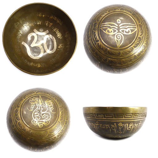 Чаша поющая OM ручная ковка 9 металлов вес от 451 до 550г d-12-13,5см h-7см ХРУПКОЕ