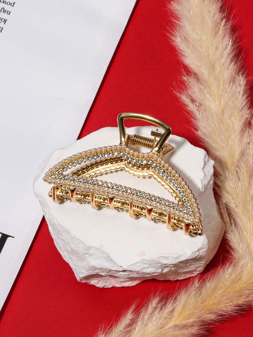 Цена за 6 шт. Краб для волос «Эмили», дуга, 7 см, золото