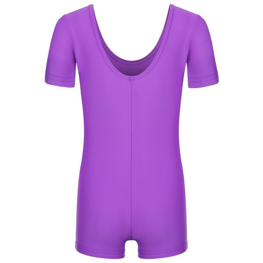 Купальник гимнастический Grace Dance, с шортами, с коротким рукавом, р. 36, цвет фиолетовый  фото 10
