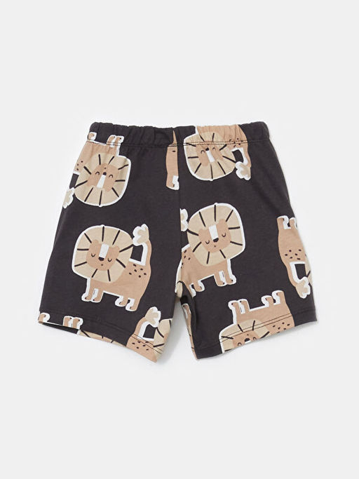 Beli Lastikli Bask?l? Erkek Bebek Pijama Alt