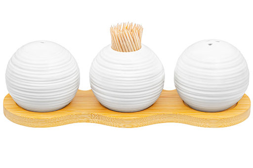 Вазочка под зубочистки + набор для специй 2 пр.20*6,5*6 см 75 мл Шелк на дер. подст. - Elan gallery фото 8