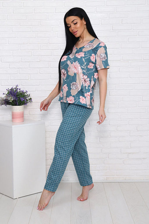 Костюм с брюками (00991, зеленый) - Плиона фото 8