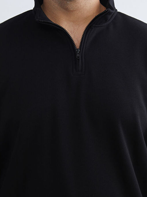 B?y?k Beden Dik Yaka Erkek Sweatshirt