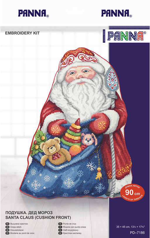 Набор для вышивания PANNA PD-7186 Подушка. Дед Мороз 35 х 45 см