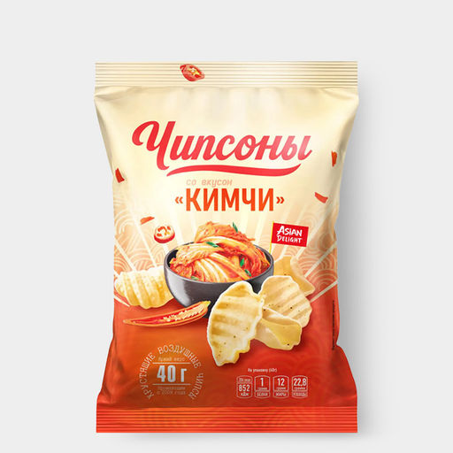 Цена за 5 шт. Чипсоны, чипсы со вкусом кимчи, 40 г