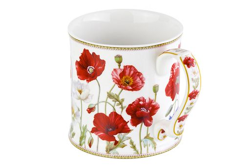 Кружка 380 мл 12,3*9*9 см "Маки" NEW BONE CHINA
