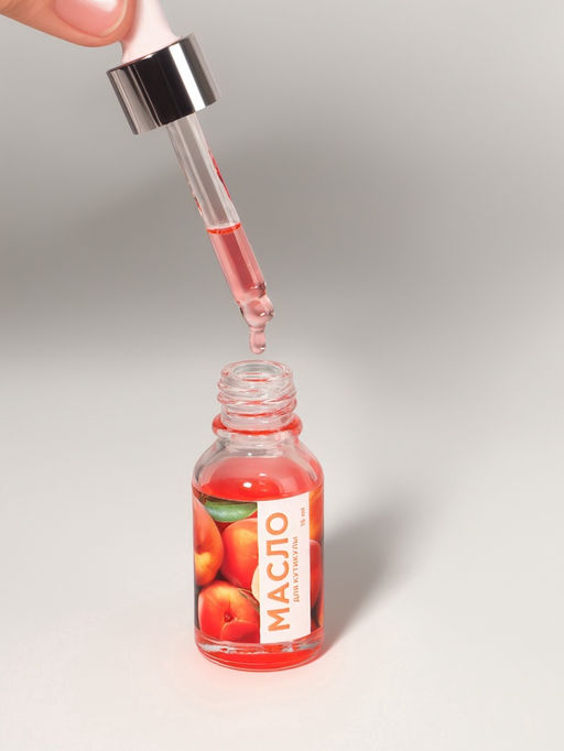Масло для кутикулы и ногтей, с пипеткой, 15 мл, с ароматом персика - Qf фото 4