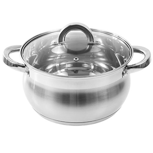 Кастрюля из нержавеющей стали "Elisa" 4,5л, д19см, h13,5см, s0,5мм, дно s2,5мм, двойное капсулированное дно, термоупаковка, Appetite (Китай)