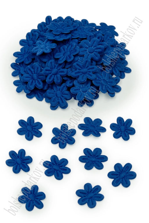 Цветочки тканевые 2 см (100 шт) SF-7729, синий №8