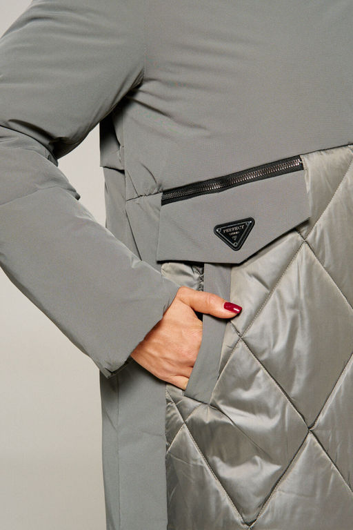 Пальто Beautiful Free 8023 серый