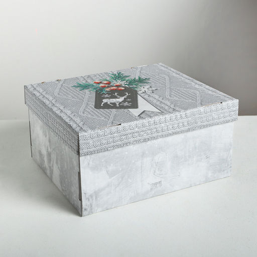 Коробка подарочная новогодняя складная «Уютные мгновения», 31.2×25.6×16.1 см, Новый год