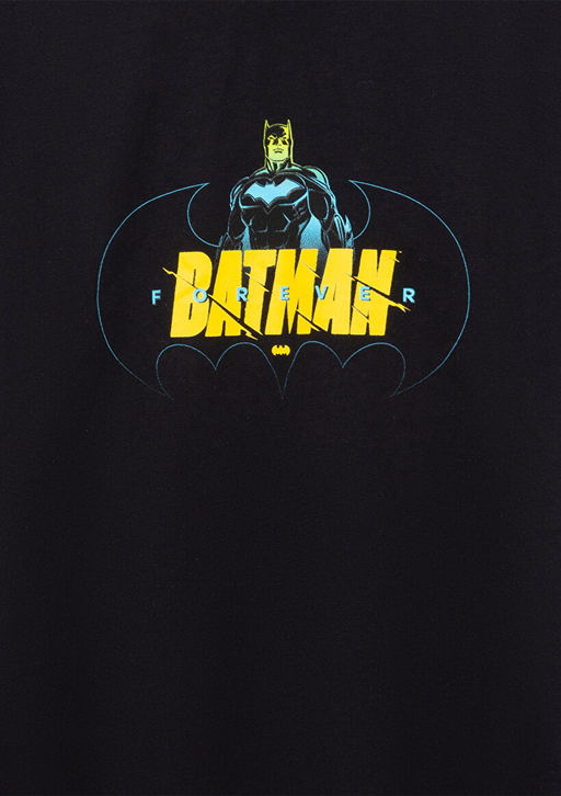 Batman Bask?l? Siyah Tisort - Mavi фото 3