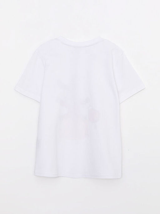 Bisiklet Yaka Bask?l? K?sa Kollu Pamuklu Erkek ?ocuk Ti??rt - Waikiki фото 2